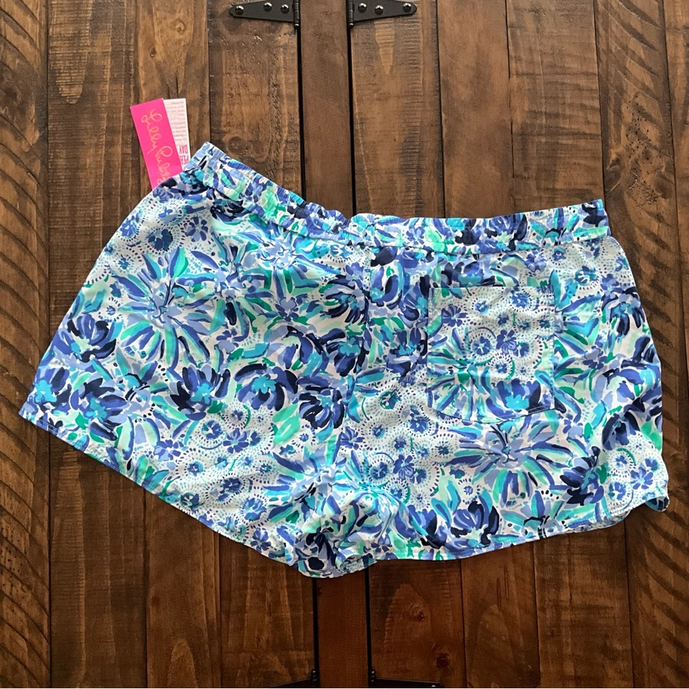 Lilly Pulitzer Iris Blue High Maintenance Run Around Shorts - Picture 2 of 4
